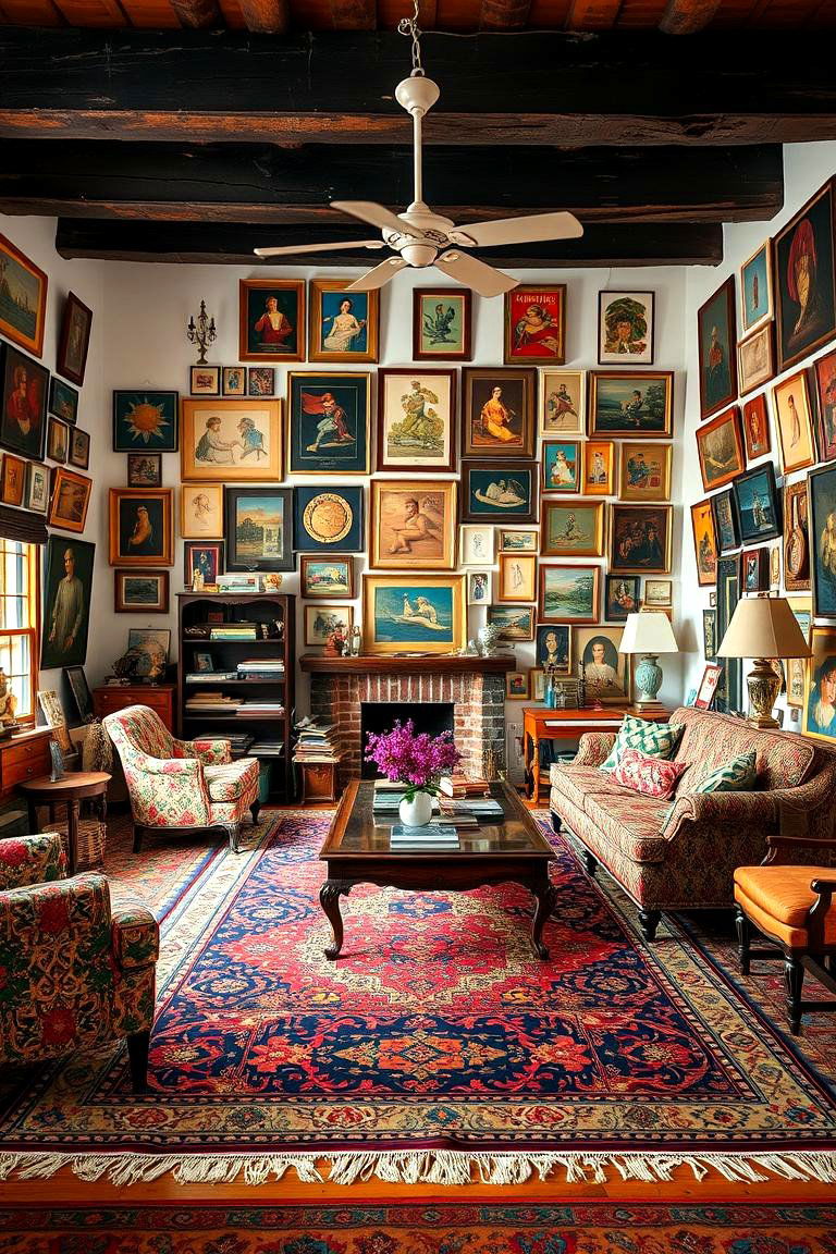 Maximalist Vintage Display - 24 Vintage Living Room Ideas