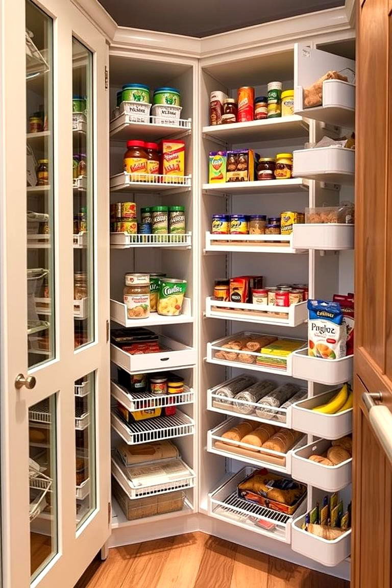 Maximize Corner Spaces with a Corner Pantry - 24 Larder Cupboard and Pantry Ideas for Your Kitchen