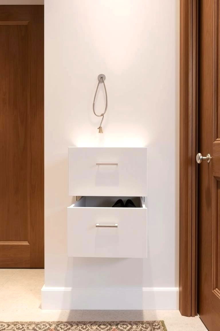 Maximize Functionality with Floating Drawers - 24 Hallway Decor Ideas