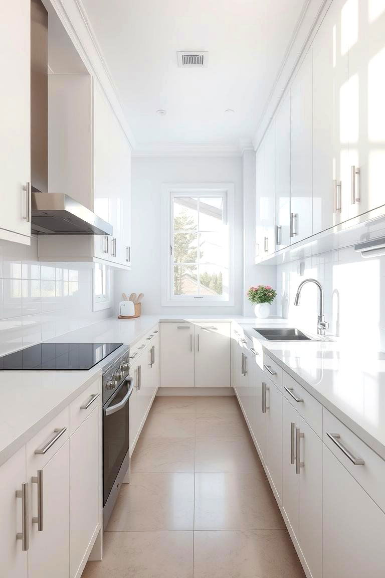 Maximize Lighting with Reflective Surfaces - 24 Small Galley Kitchen Ideas on a Budget