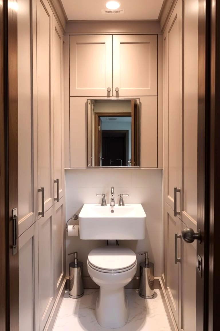 Maximize Storage with Built In Cabinets - 24 Apartment Bathroom Ideas