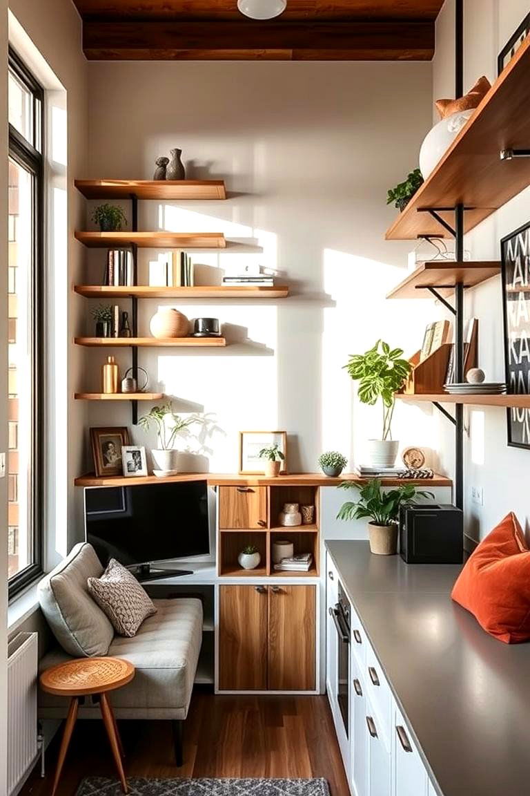 Maximize Vertical Space - 24 small apartment decorating ideas