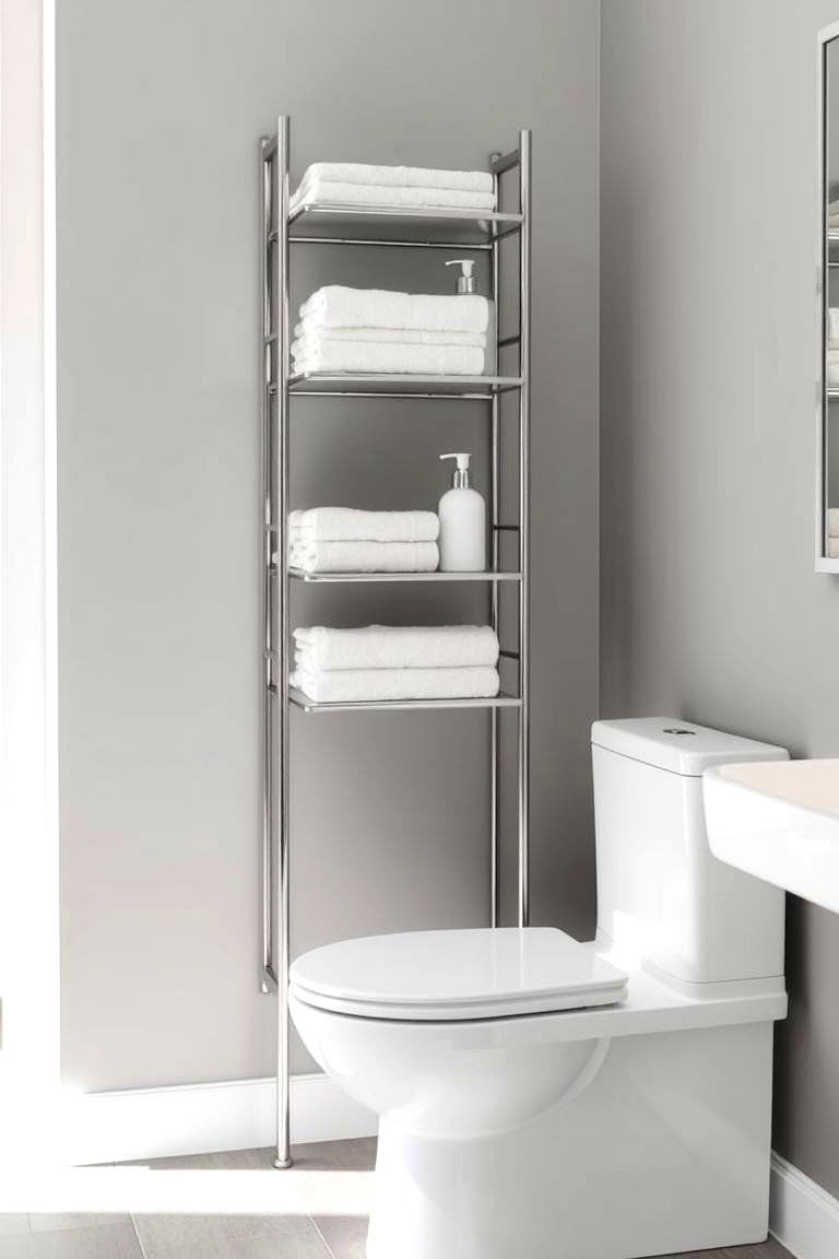 Maximize Vertical Storage - 24 Small Master Bathroom Ideas