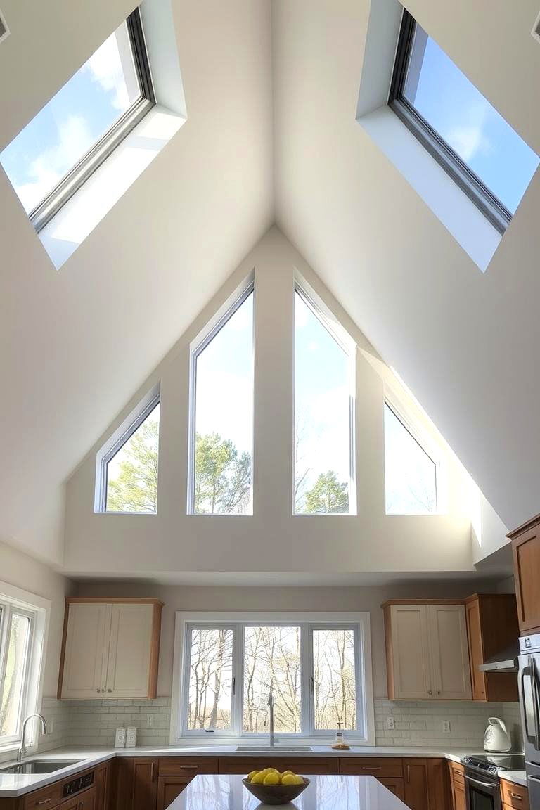 Maximize Views with High Windows - 24 Vaulted Ceiling Kitchen Ideas
