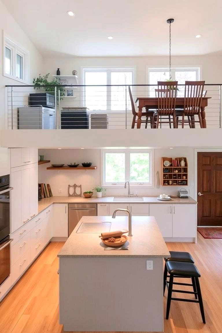 Maximized Vertical Space for a Balanced Layout - 24 Split Level Kitchen Design Ideas