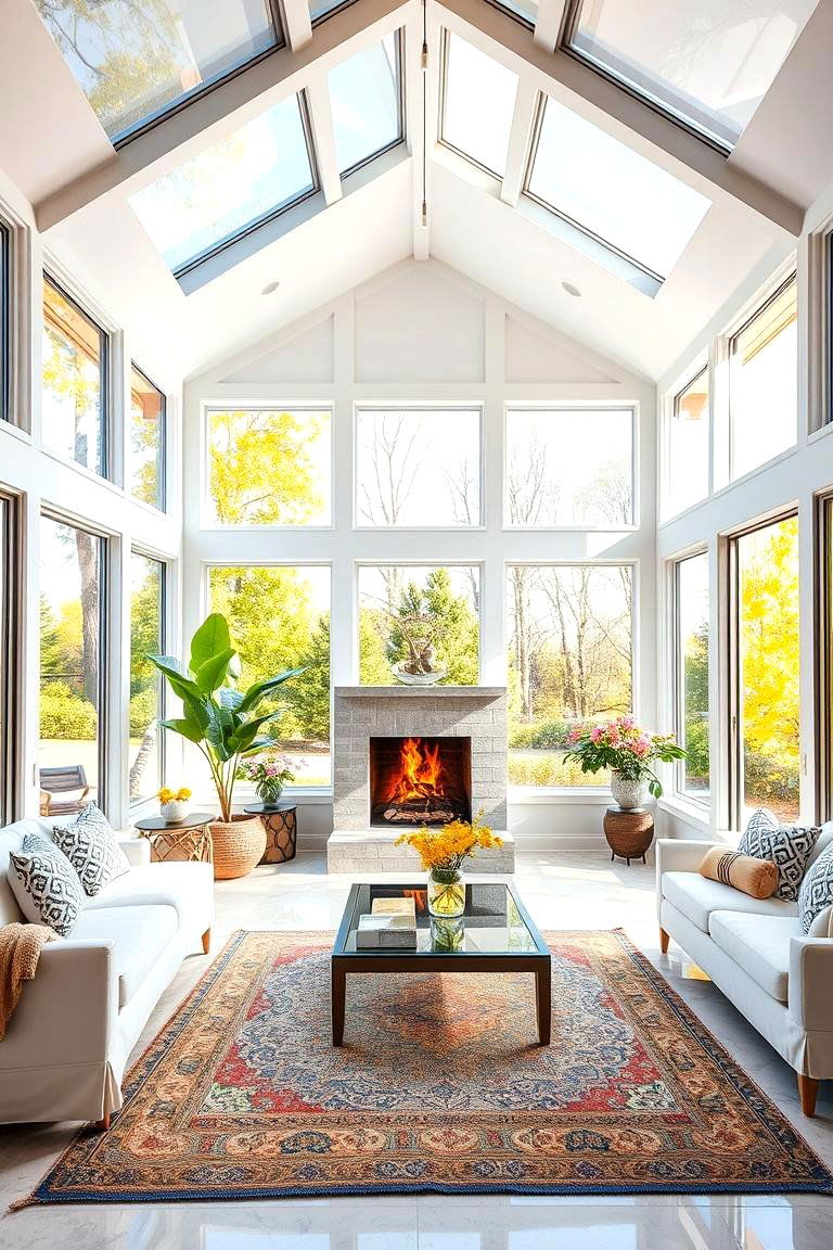 Maximizing Natural Light for Bright Spaces - 24 Sunroom With Fireplace