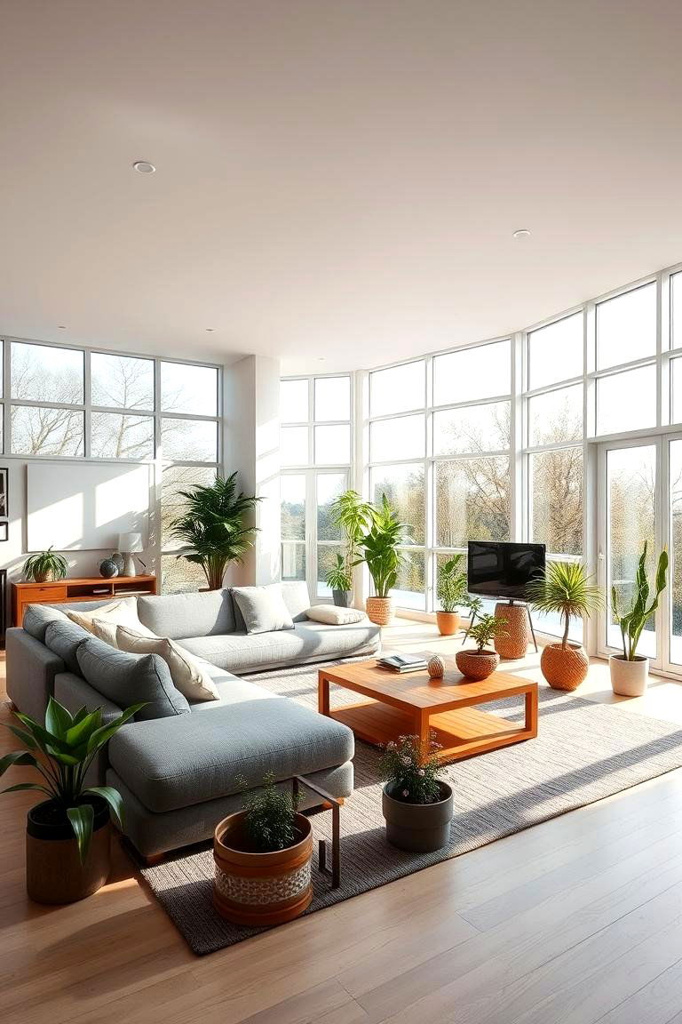Maximizing Natural Light with Large Windows - 24 Open Floor Plan Ideas