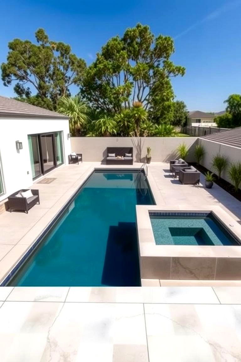 Maximizing Space Efficiency - 24 Rectangle Pool With Hot Tub