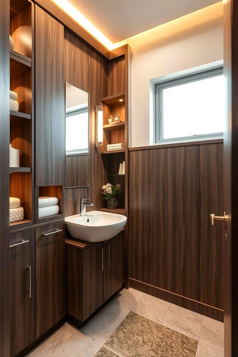 Maximizing Storage Solutions - 24 Small Powder Room Ideas