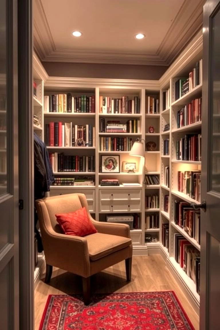Maximizing Vertical Space for a Compact Library - 24 Home Library Ideas