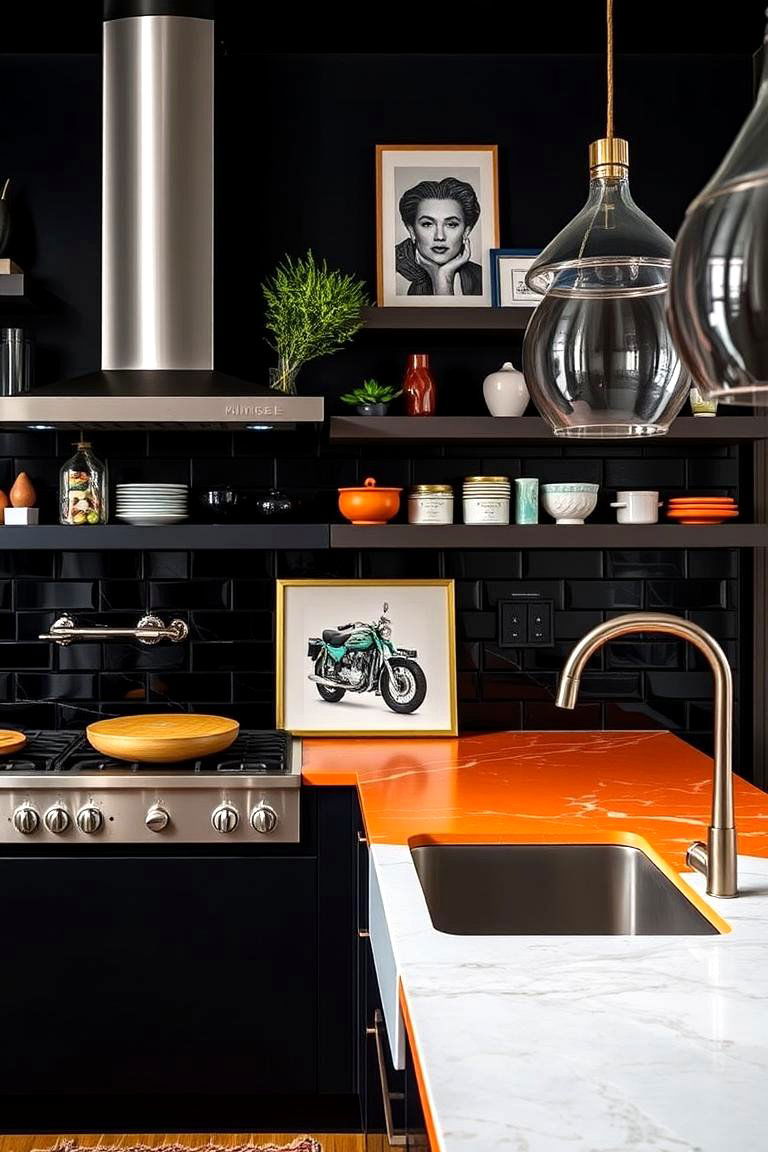 Maximizing Visual Impact Through Black Backsplash - 24 Kitchen With Black Backsplash