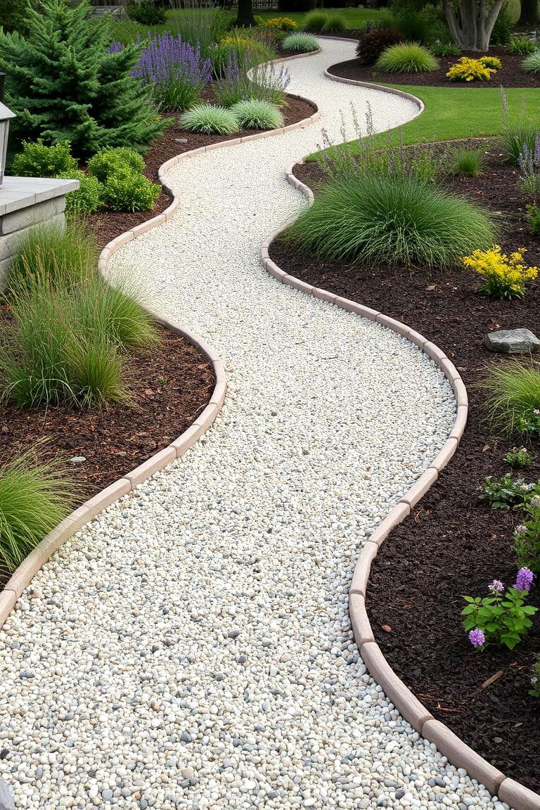 Meandering Nature Walk - 24 Pea Gravel Walkway Ideas