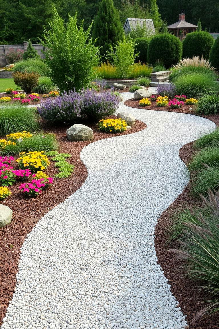 Meandering Pathways Through Landscaped Beds - 24 Large Backyard Landscaping Ideas