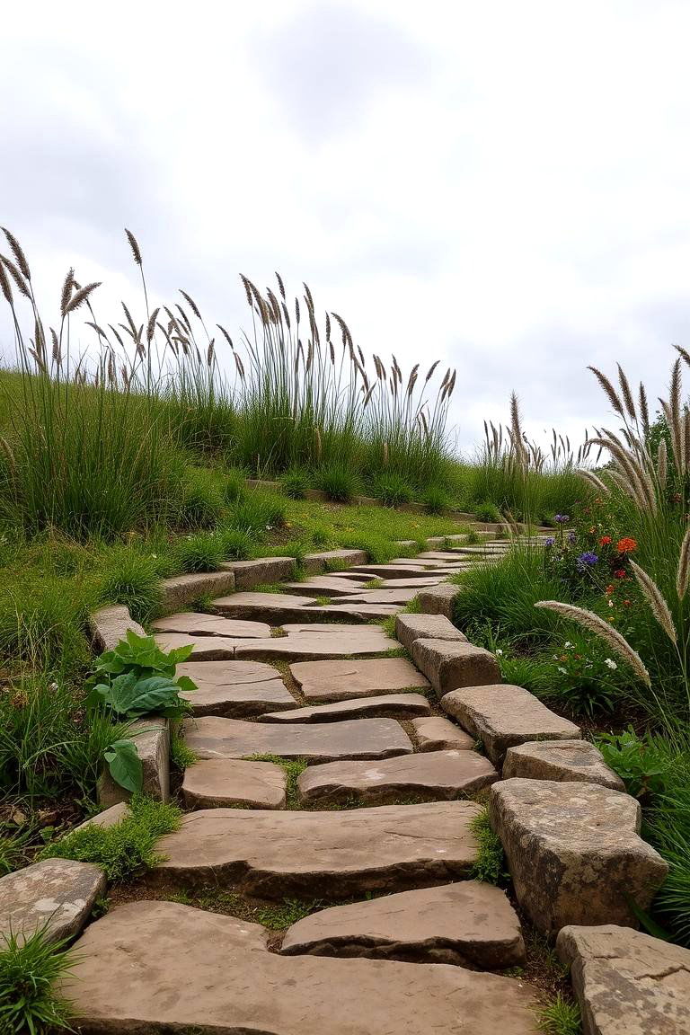 Meandering Rock Pathway - 24 Rock Walkway Ideas