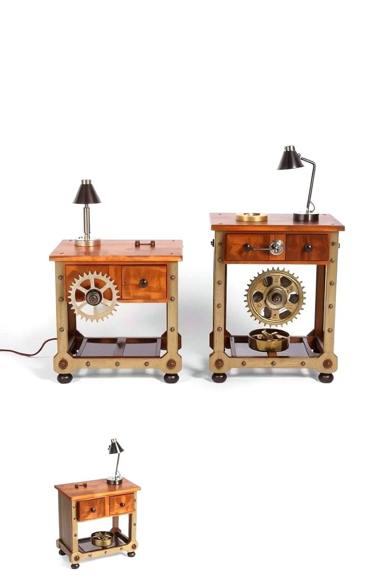 Mechanical Bedside Tables Innovation - 24 Steampunk Bedroom Ideas