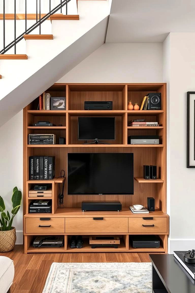 Media Storage Hub - 24 Under Stair Storage Ideas