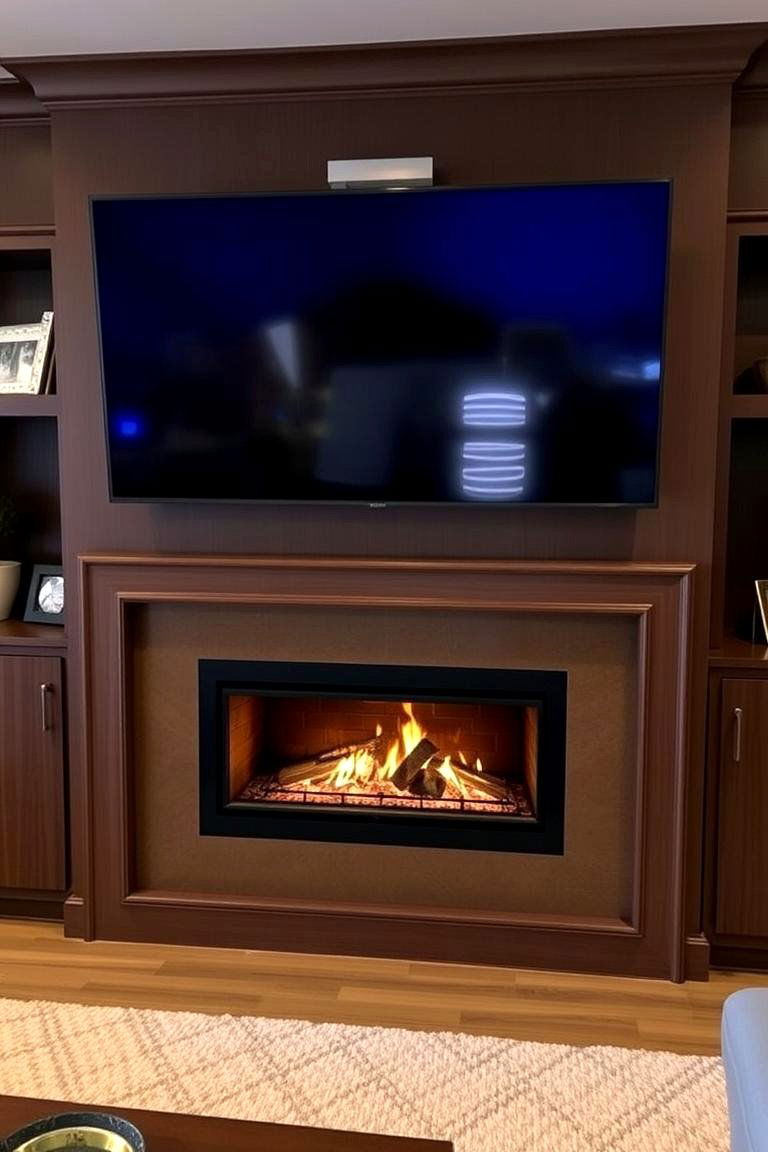 Media Wall with Built in Fireplace - 24 Media Wall Ideas