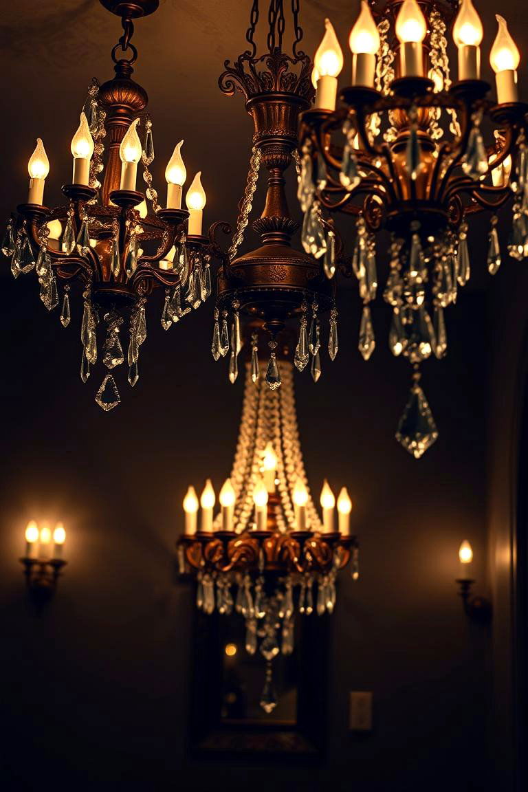 Medieval Inspired Chandeliers - 24 Gothic Bathroom Ideas