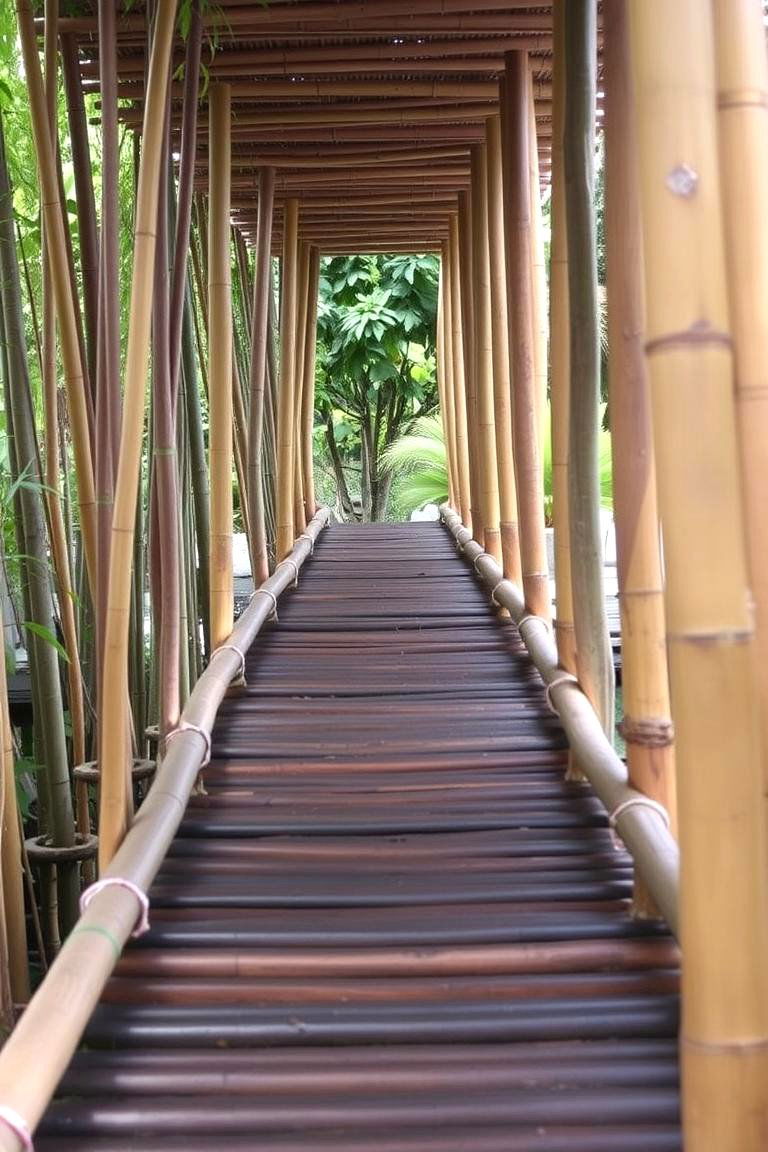 Meditative Bamboo Bridge - 24 Garden Bridge Ideas