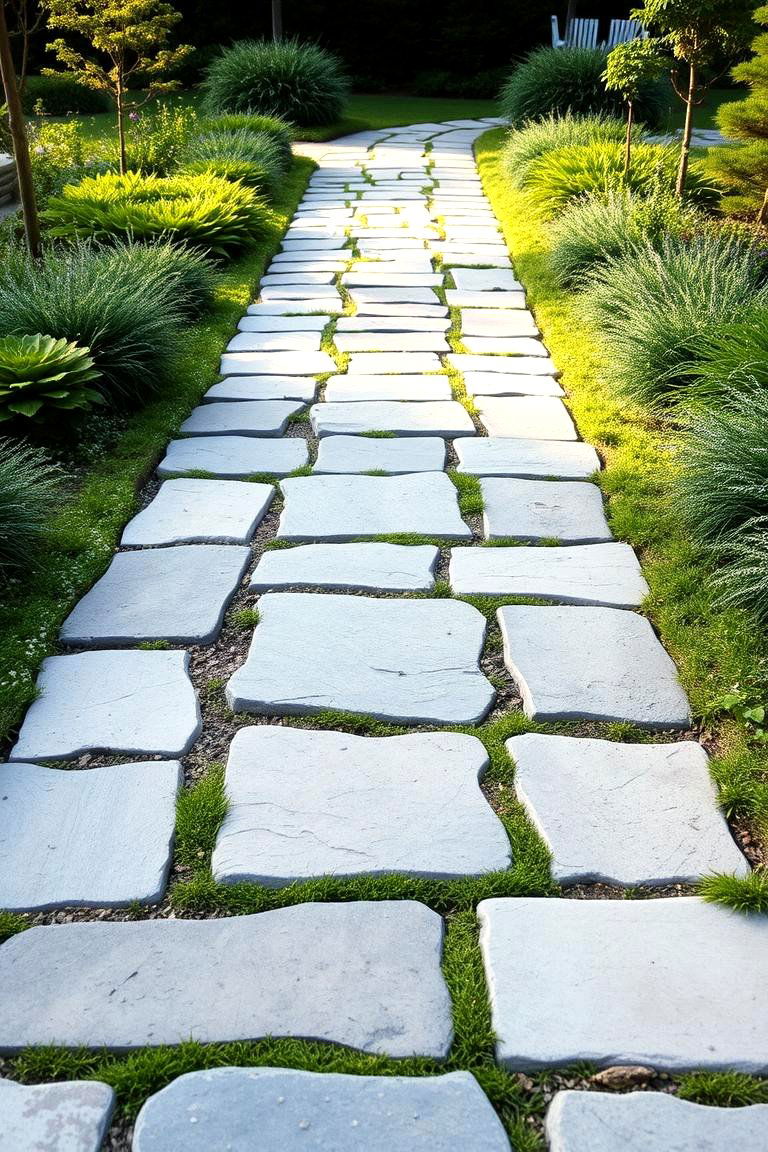 Meditative Garden Flagstone Walkway - 24 Flagstone Walkway Ideas