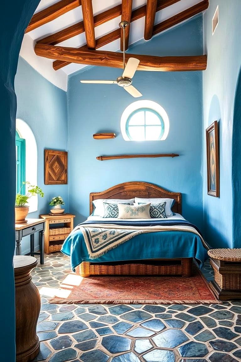 Mediterranean Blue Inspired - 24 Blue and White Bedroom Ideas