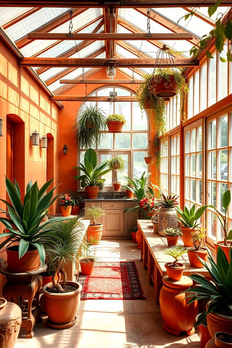 Mediterranean Charm Greenhouse - 24 Greenhouse Room Ideas