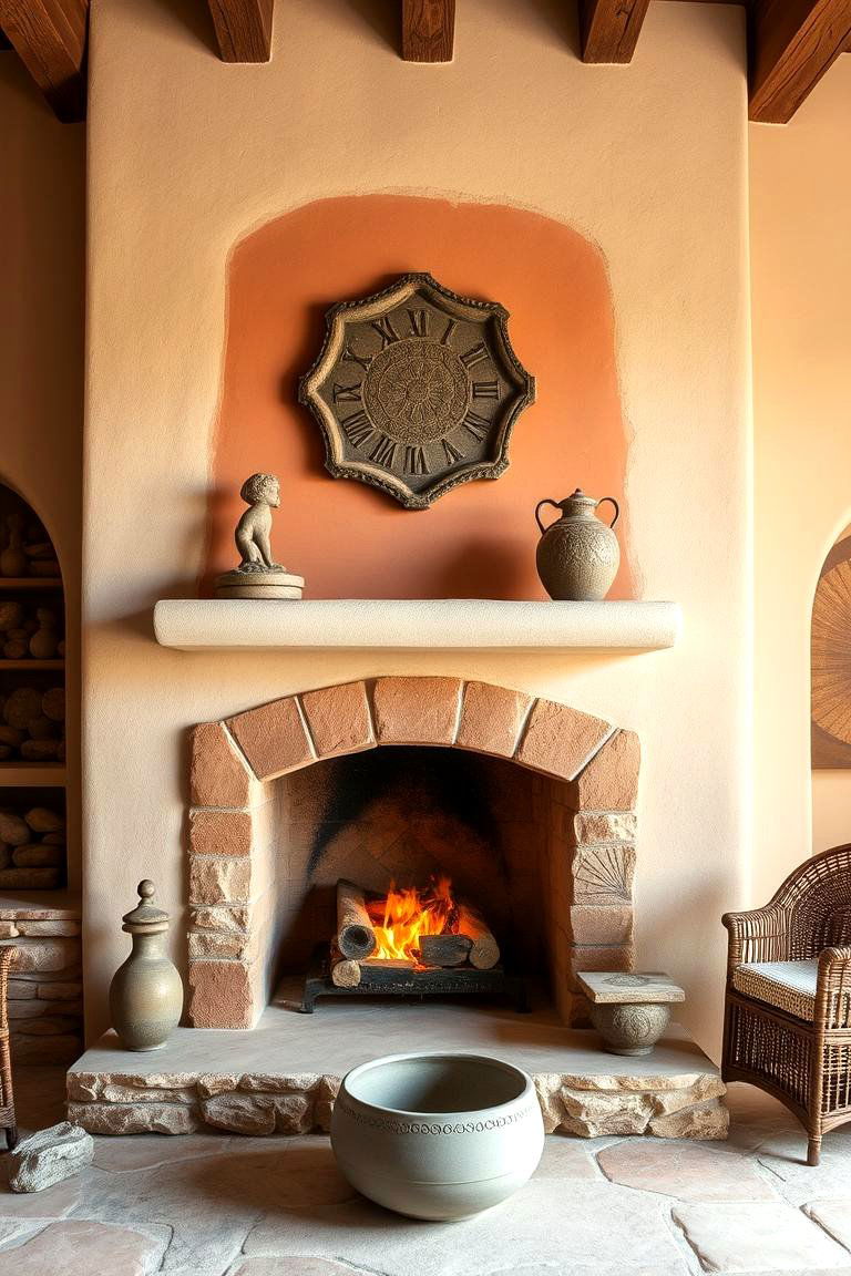 Mediterranean Inspired Corner Fireplace - 24 Corner Fireplace Ideas