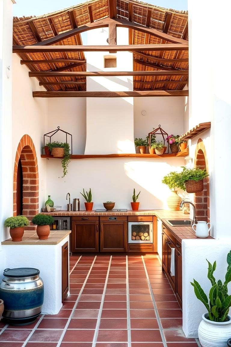 Mediterranean Inspired Kitchen - 24 Rooftop Kitchen Ideas