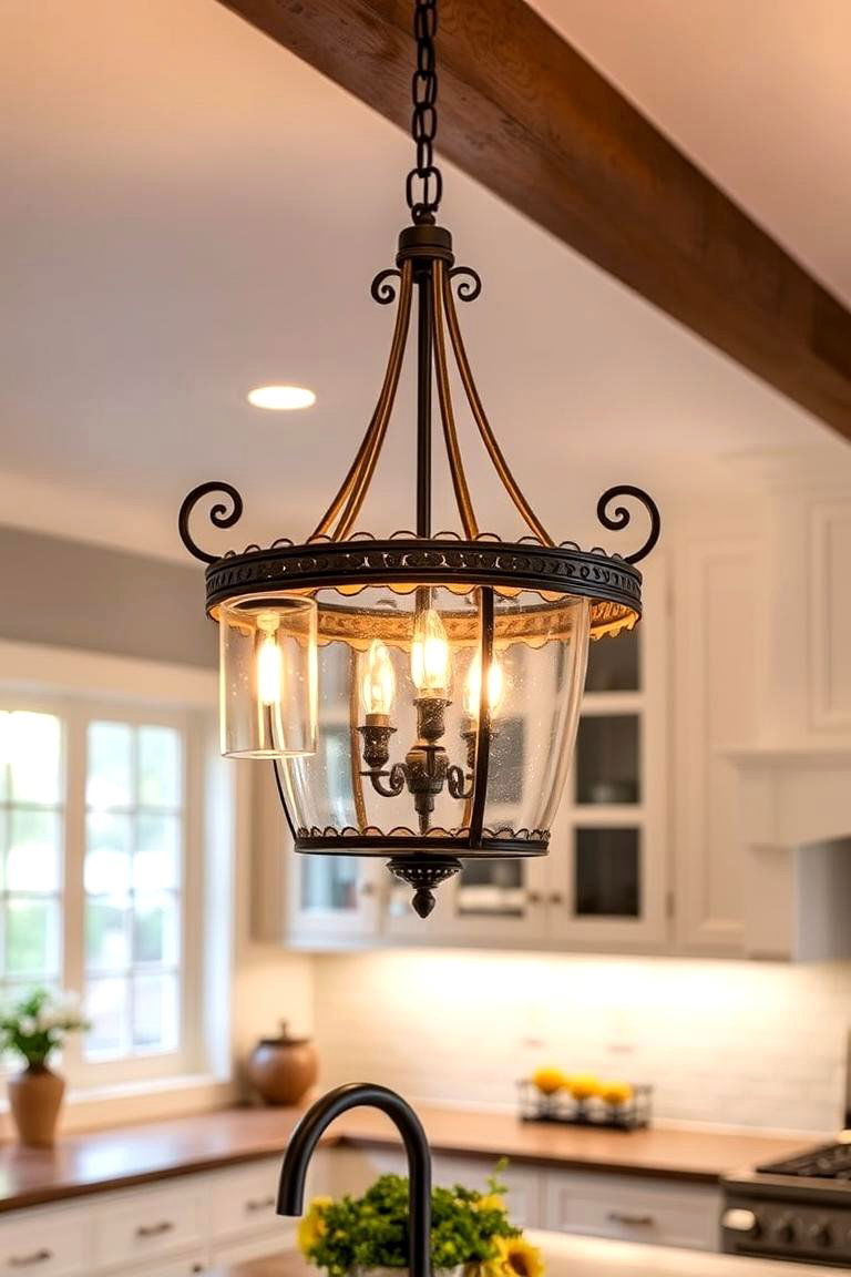 Mediterranean Inspired Pendant Lighting - 24 Mediterranean Kitchen Ideas
