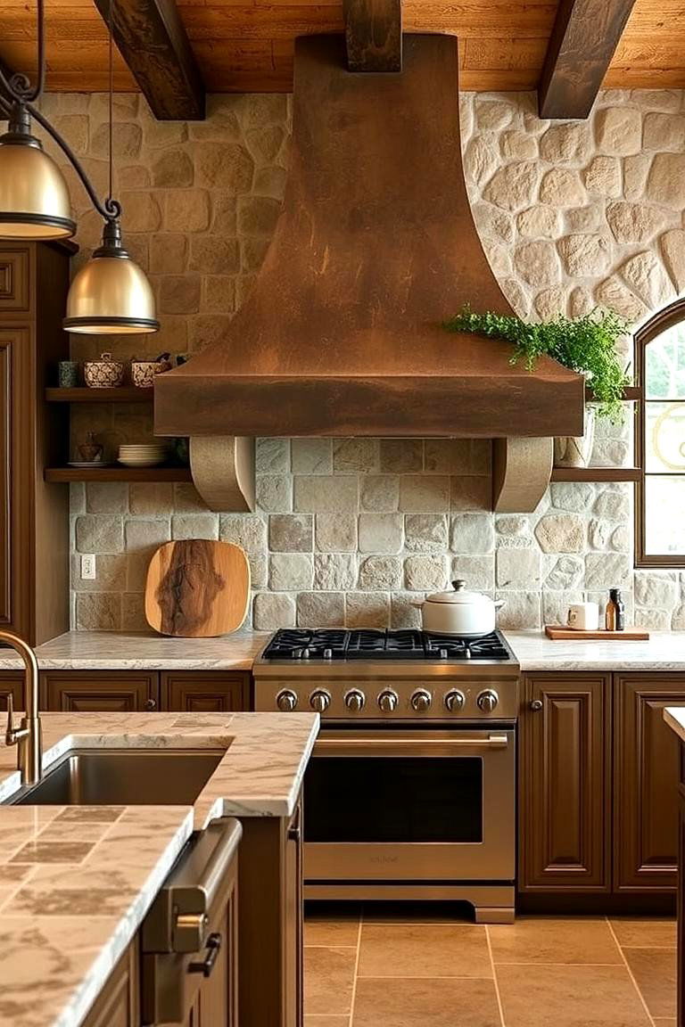Mediterranean Inspired Stone Accents - 24 Mediterranean Kitchen Ideas