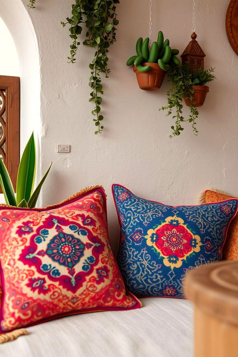 Mediterranean Patterned Pillows - 24 Mediterranean Living Room Ideas