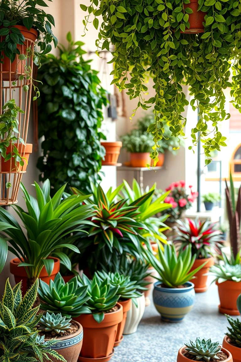 Mediterranean Plant Arrangements - 24 Spanish Style Living Room Ideas