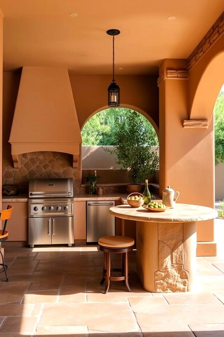 Mediterranean Stucco Outdoor Kitchen - 24 Stucco Outdoor Kitchen Ideas