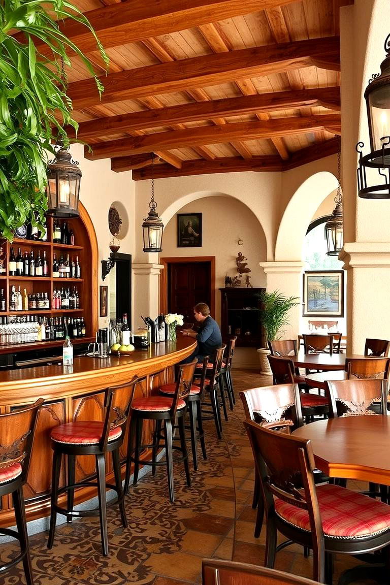 Mediterranean Style Bar Area - 24 Mediterranean Kitchen Ideas