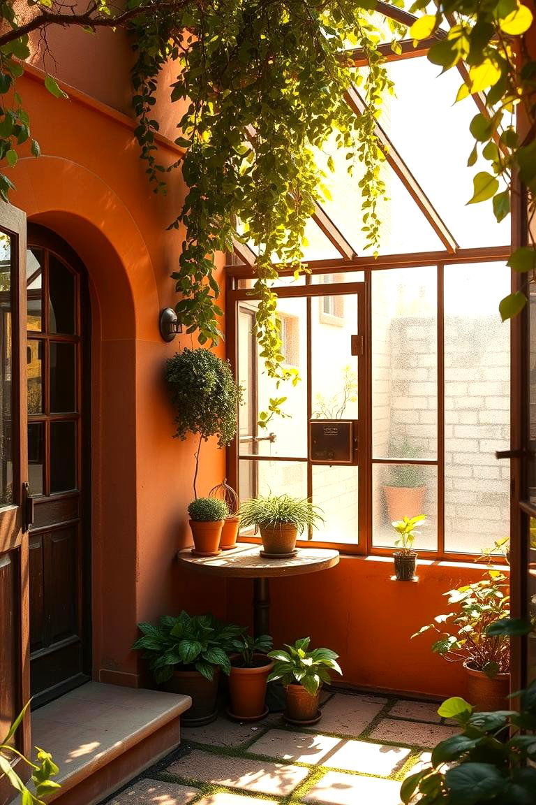 Mediterranean Style Corner Greenhouse - 24 Corner Greenhouse Ideas