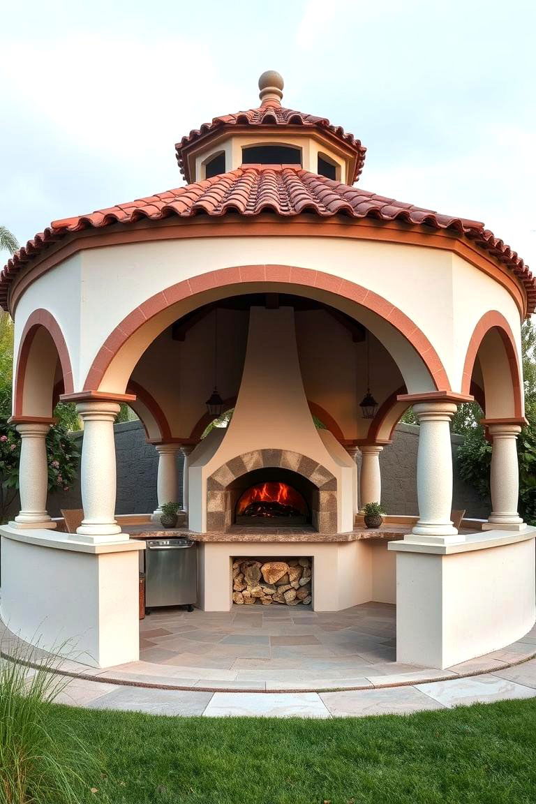 Mediterranean Style Gazebo Kitchen - 24 Outdoor Kitchen with a Gazebo Ideas