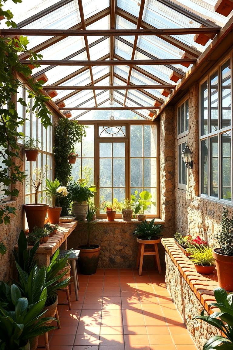 Mediterranean Style Greenhouse - 24 Fantasy Greenhouse Ideas