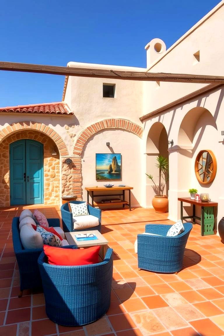 Mediterranean Style Retreat - 24 Sunken Patio Ideas