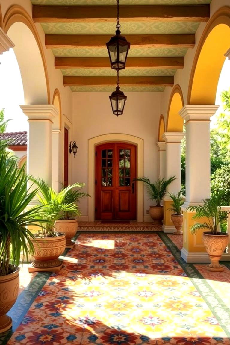 Mediterranean Style Tiles - 24 Front Porch Tile Ideas