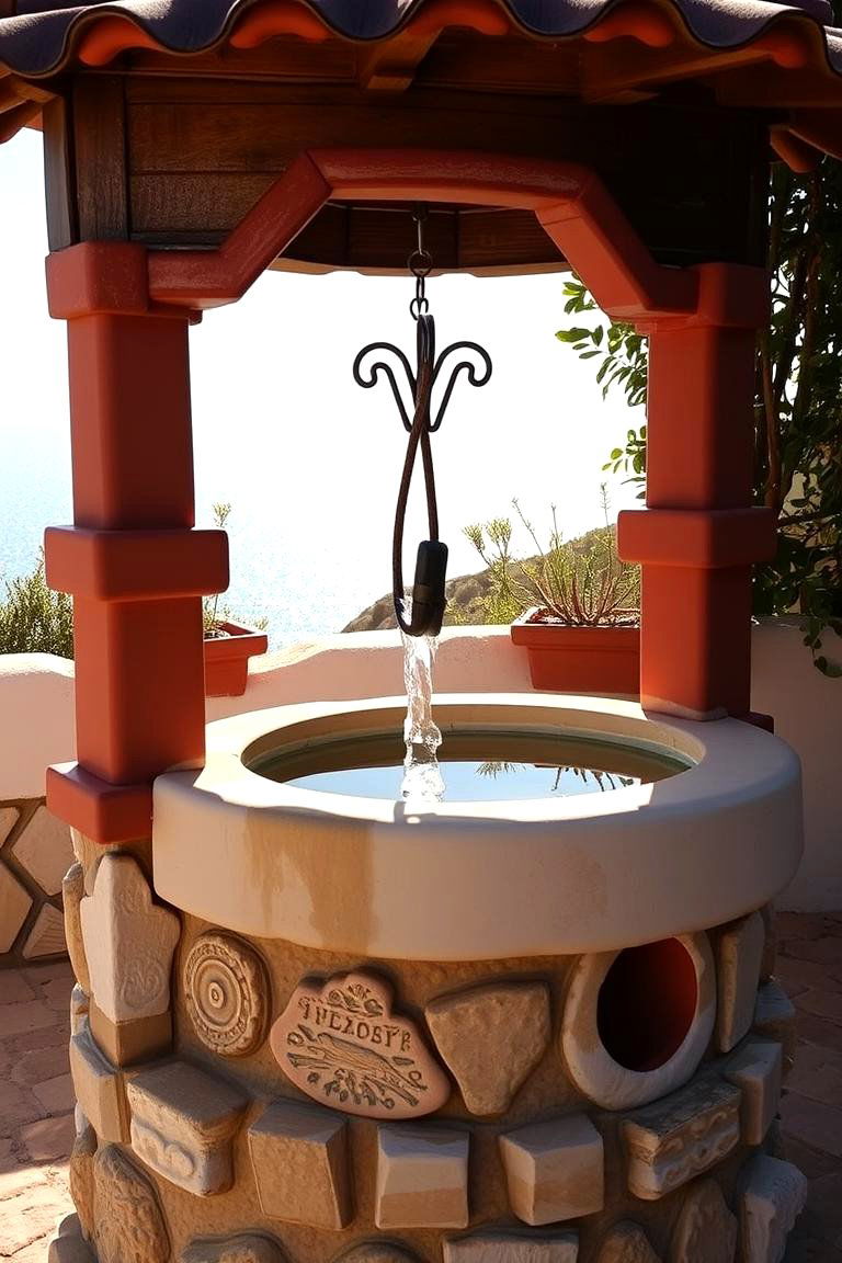 Mediterranean Style Wishing Well - 24 Outdoor Wishing Well Garden Ideas