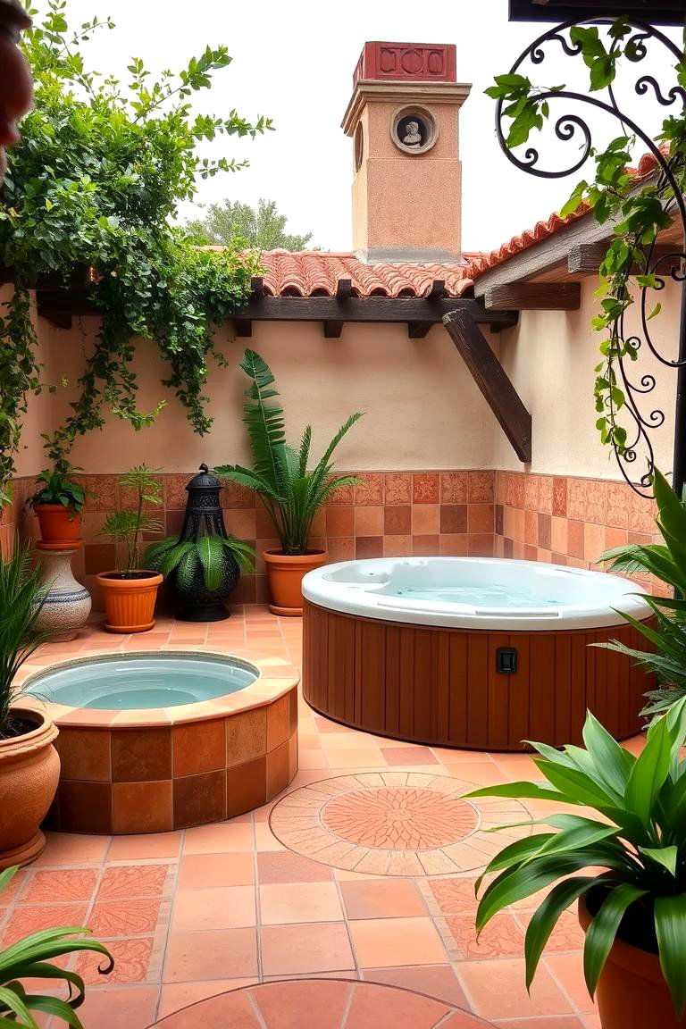 Mediterranean Style - 24 Hot Tub Decor Ideas