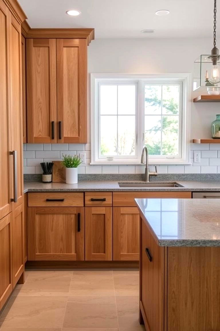 Medium Gray Quartz - 24 what color countertops go with oak cabinets