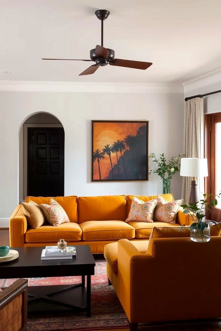 Mellow Mustard Sofa - 24 Yellow Living Room Ideas