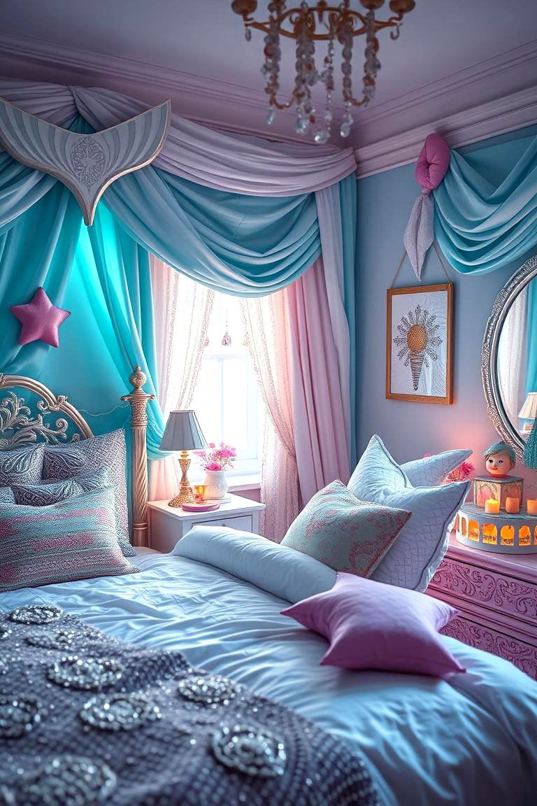 Mermaid Tail Accents - 24 Underwater Mermaid Bedroom Ideas