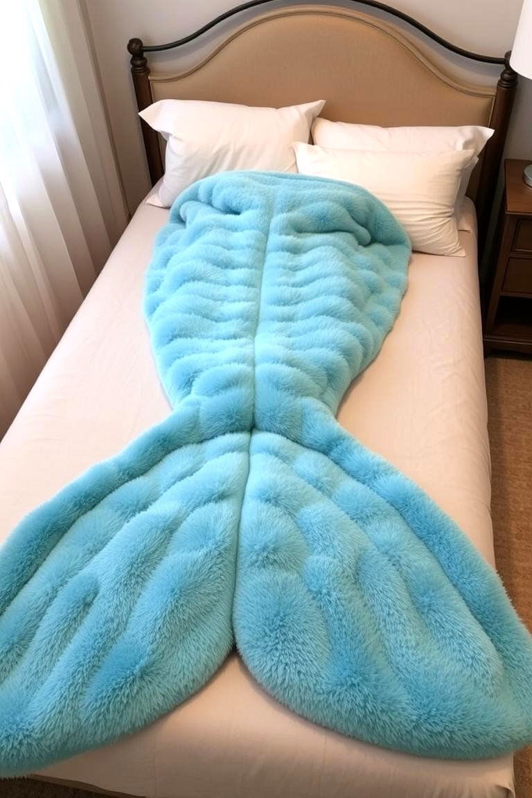 Mermaid Tail Blanket - 24 Mermaid Bedroom Ideas