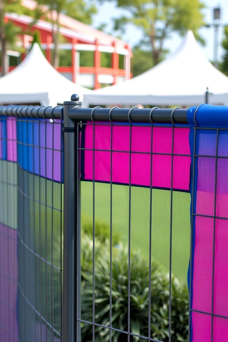 Mesh and Fabric Hybrid Fencing - 24 Temporary Fence Ideas