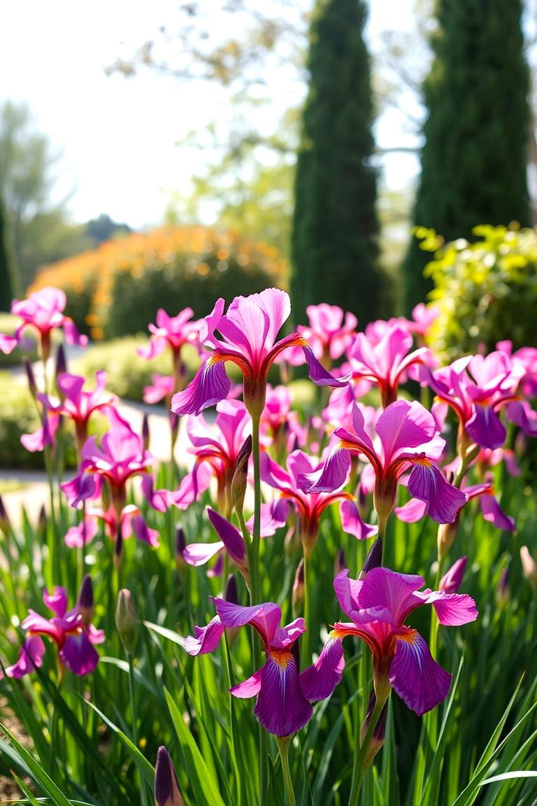 Mesmerizing Pink Iris Vista - 24 Pink Garden Ideas