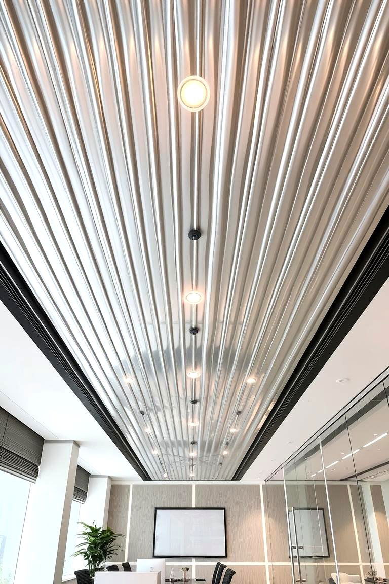Metal Accent Ceiling - 24 Pop Ceiling Design Ideas