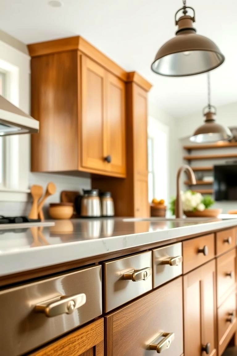 Metal Accents for an Industrial Touch - 24 Farmhouse Kitchen Ideas