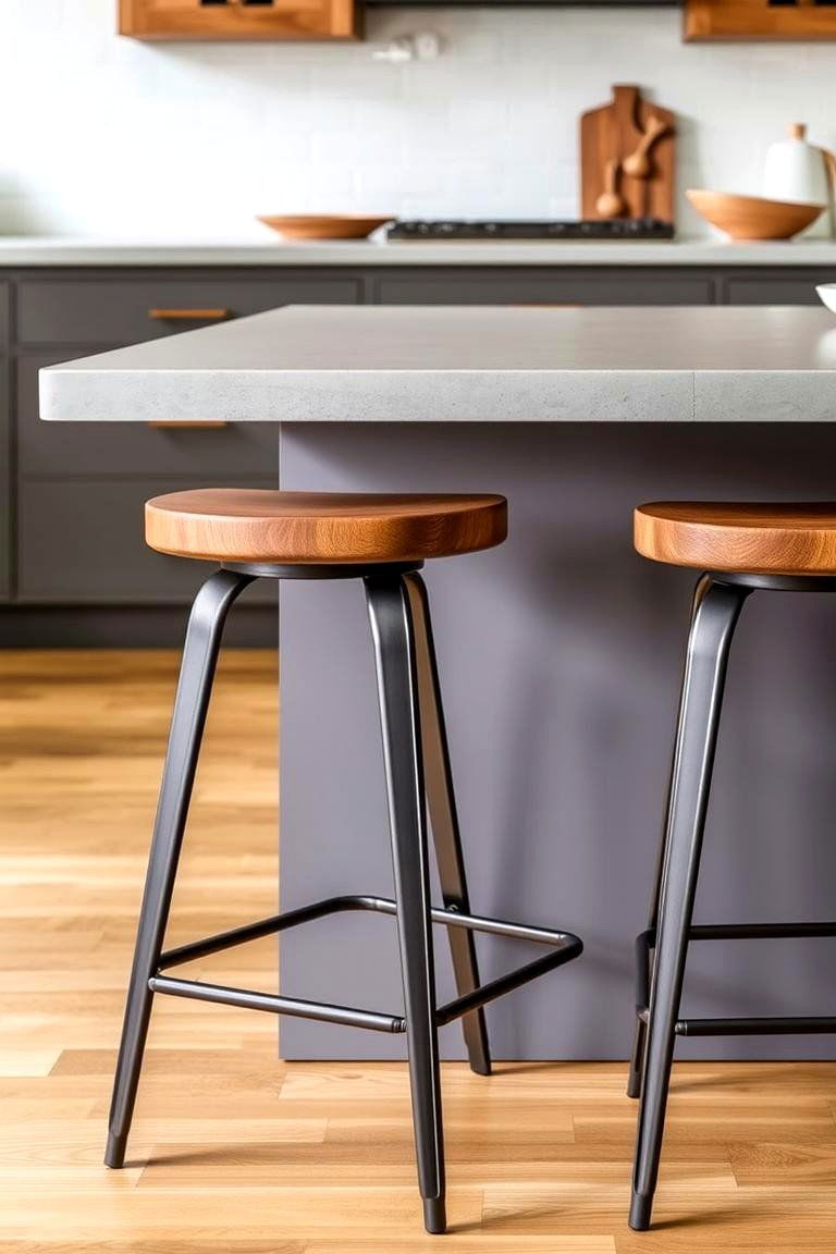 Metal Bar Stools - 24 Industrial Decor Ideas